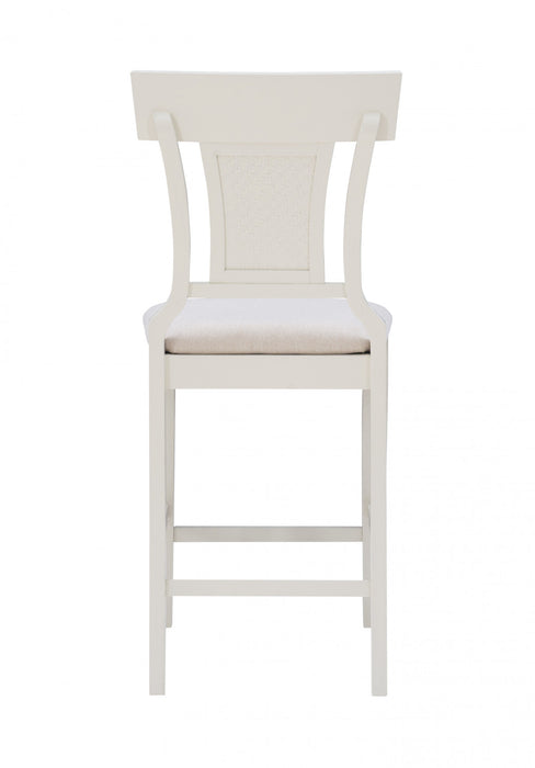 Tabouret Rylan de hauteur comptoir en tissu - blanc