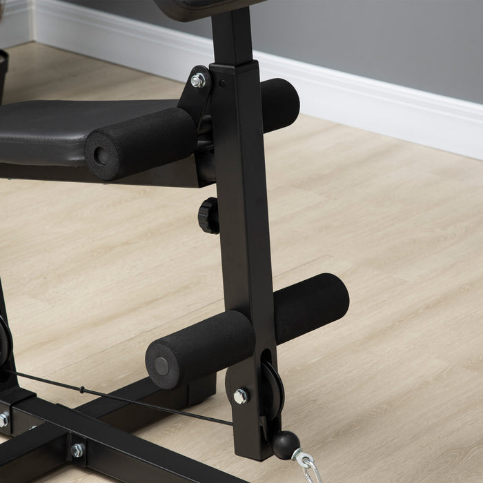 Soozier Equipement De Gym A Domicile, Appareil D'entrainement Multifonctionnel Avec Une Pile De Poids De 145 Lbs Pour Un Entrainement Complet Du Corps Et De La Force