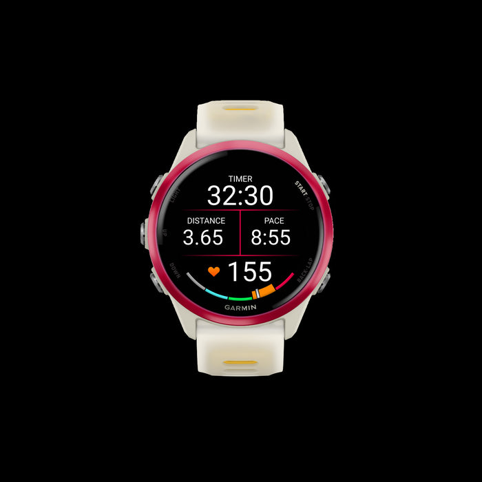 Garmin Forerunner 570 Smartwatch 42mm, Amoled, Raspberry Aluminum, Bone/mango, Gps Fitness Tracker, Running, 10-day Battery
