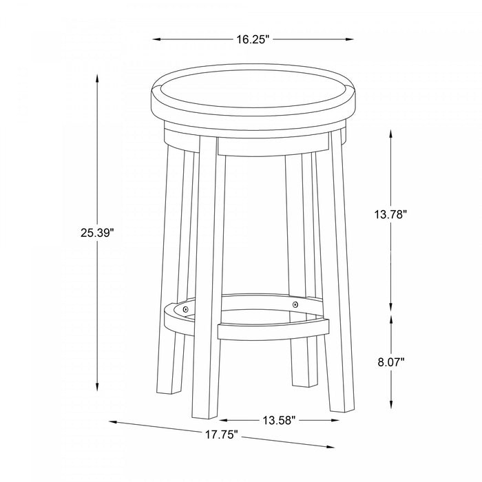Tabouret Maya de hauteur comptoir en similicuir - brun