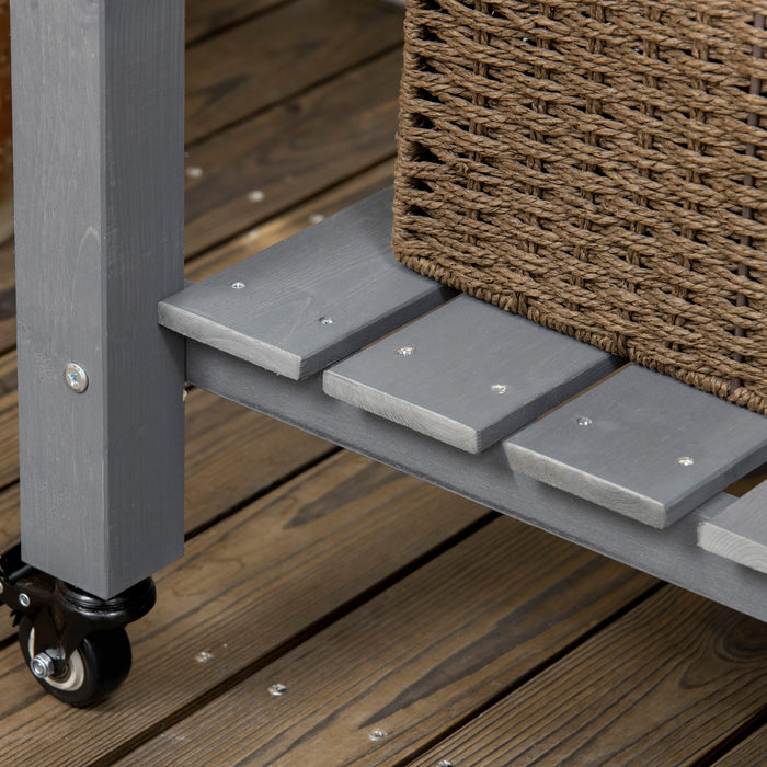 Outsunny 47\" X 21\" Jardiniere Surelevee En Bois, Gris