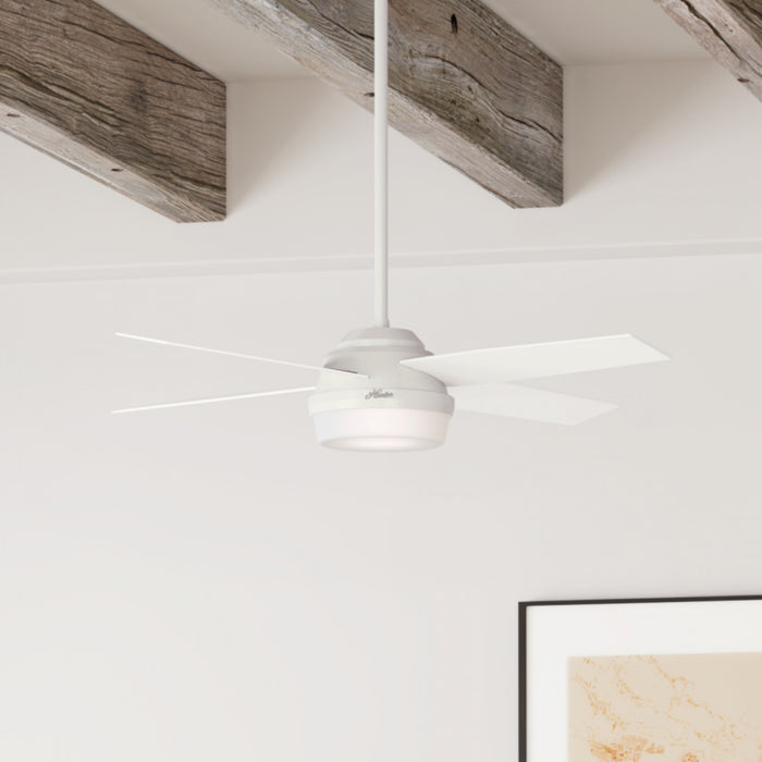 Ventilateur de plafond Dempsey avec luminaire - Blanc