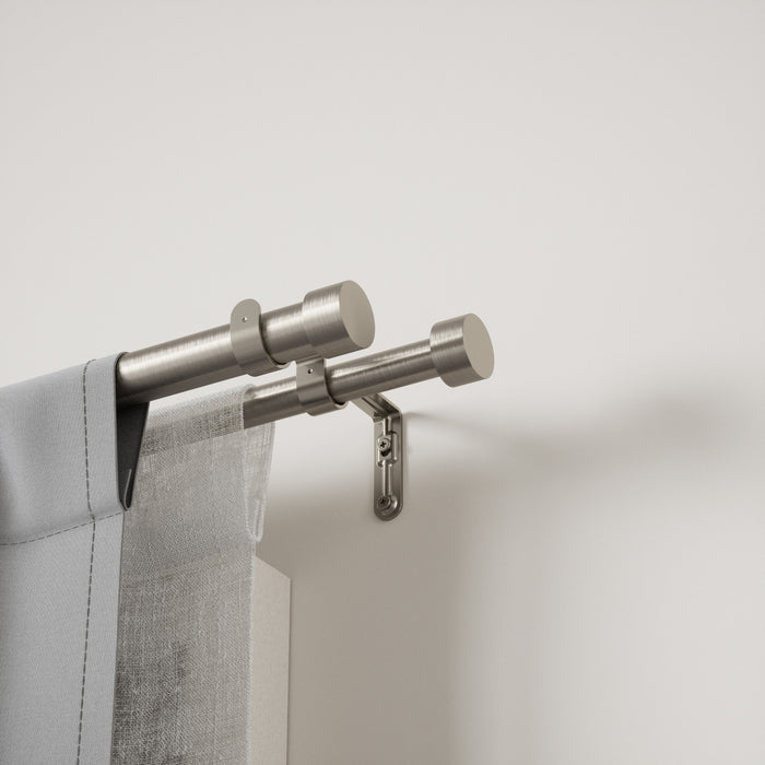  Tringle à rideaux extensible double Cappa de Umbra acier nickel de 1 po - 66 po à 120 po