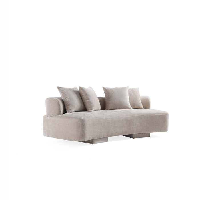 Canape en chenille beige Verandah Mid-Century Modern 231 cm