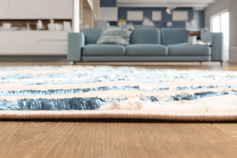 Tapis Contemporain/Moderne Clara 8'0\" x 10'0\" en Bleu