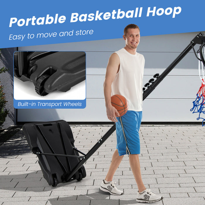 Objectif De Cerceau De Basket-ball Reglable De 8,5 A 10 Pieds Avec Pratique De Tir De Roue De Base A Remplissage