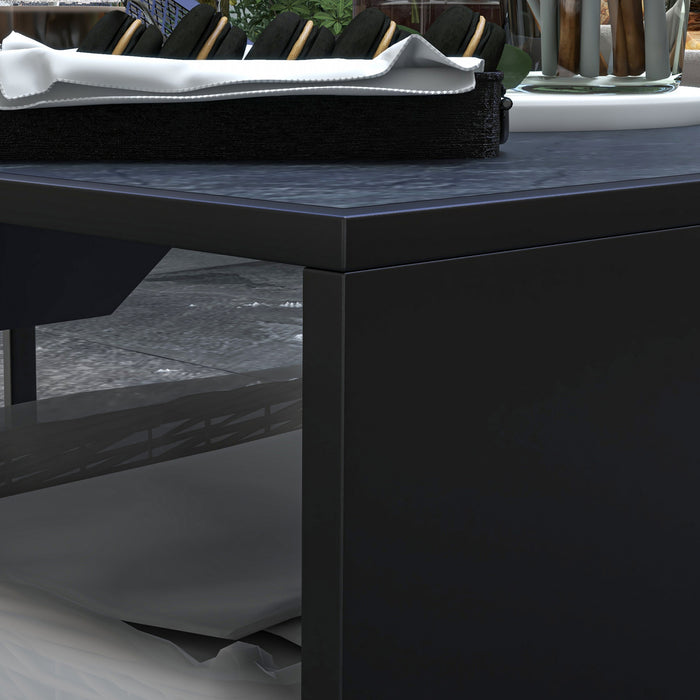 Outsunny Table Basse Pour Foyer, Foyer A Bois Avec Carreaux De Ceramique