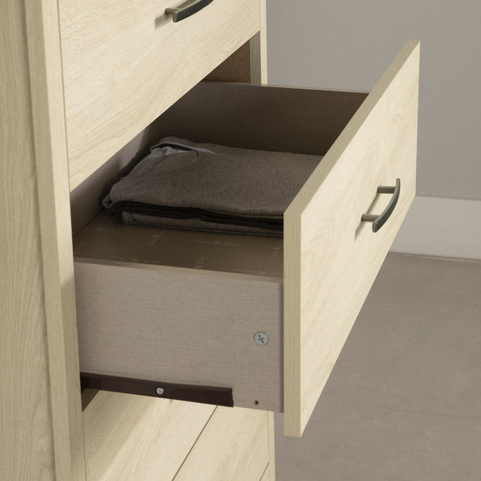  Commode verticale Fusion à 5 tiroirs - chêne blanchi