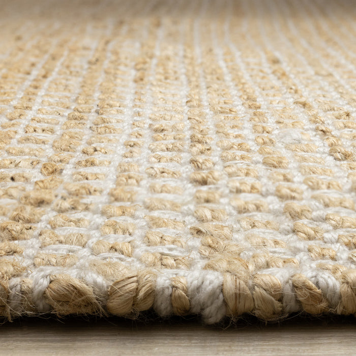 Carpette faite à la main en jute naturelle chêne clair - 7 pi 10 po x 10 pi 6 po