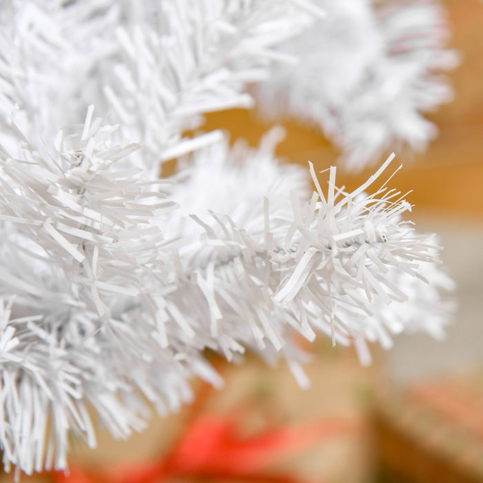 Homcom Decoration De Vacances Sapin De Noel De 7 Pieds Avec Support - Blanc