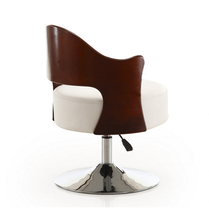 Fauteuil pivotant moderne en cuir vegetalien Bopper blanc - Lot de 2