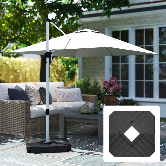 Outsunny Lot de 4 poids de base de parasol 132 lb eau ou 176 lb sable, noir