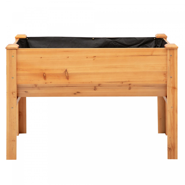 Outsunny 49 '' X 24 '' X 32 '' Lit De Jardin Sureleve En Bois Sureleve Pour Plante De Jardin En Plein Air Grand Lit De Fleurs Avec Crochets, Couleur Bois Nature