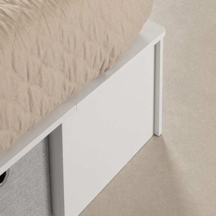 Flexible Lit Plateforme Avec Paniers - Blanc Solide