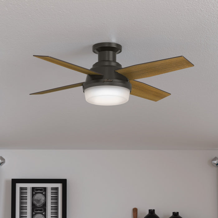 Ventilateur de plafond Dempsey à profil bas avec luminaire - Bronze