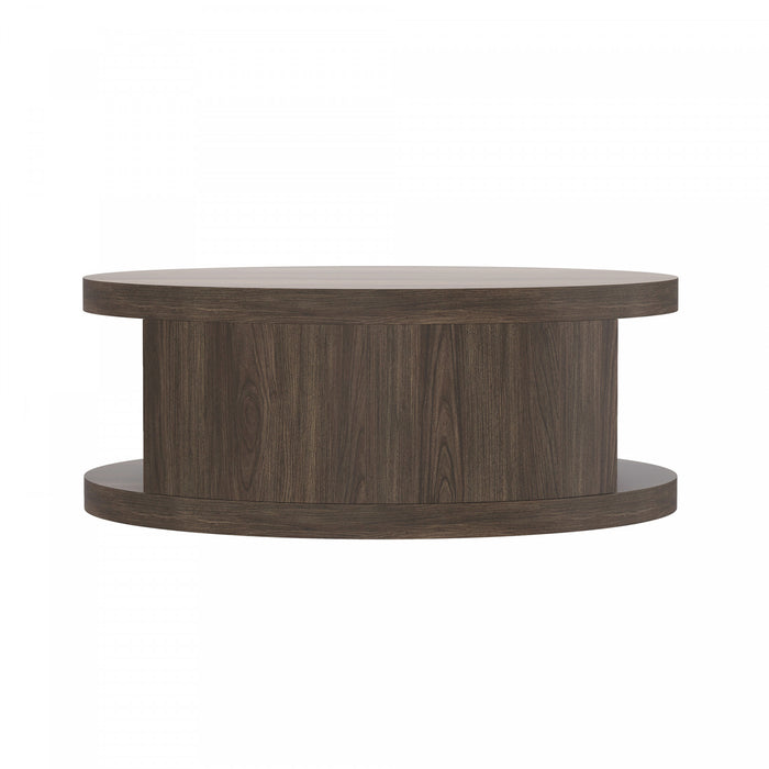 Table basse ronde contemporaine Alure 36\" en noyer