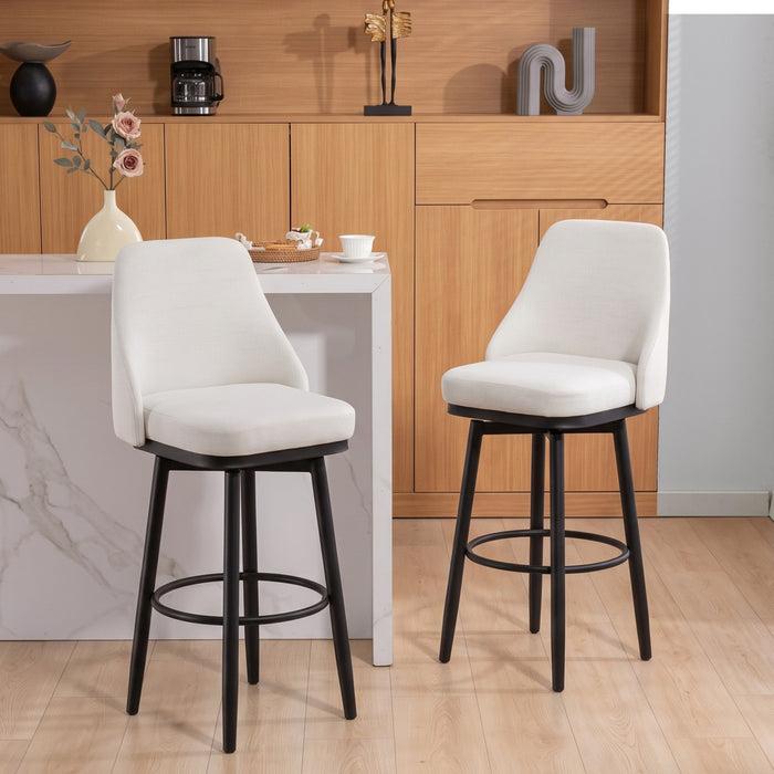 HOMCOM 2 Tabourets de Bar 360° Pivotants Pieds Metal
