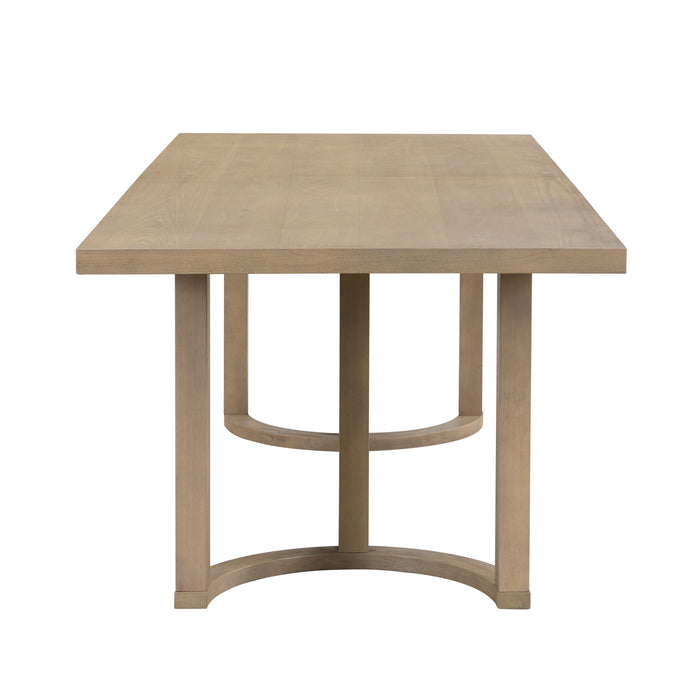 Table Manger Ethan Avec Piètement En U, En Bois Massif Et MDF, 95 Po - Couleur Naturelle