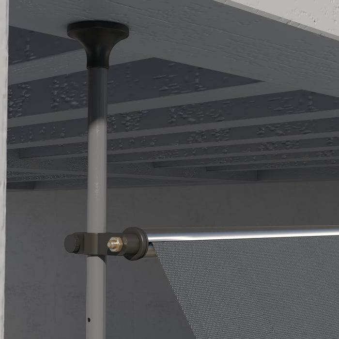 Outsunny Auvent Retractable 11,5' X 4', Autoportant Et Sans Vis, Gris Fonce
