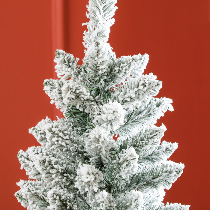Homcom Arbre De Noel Artificiel Floque De 6 Pieds Avec Base En Acier, Vert