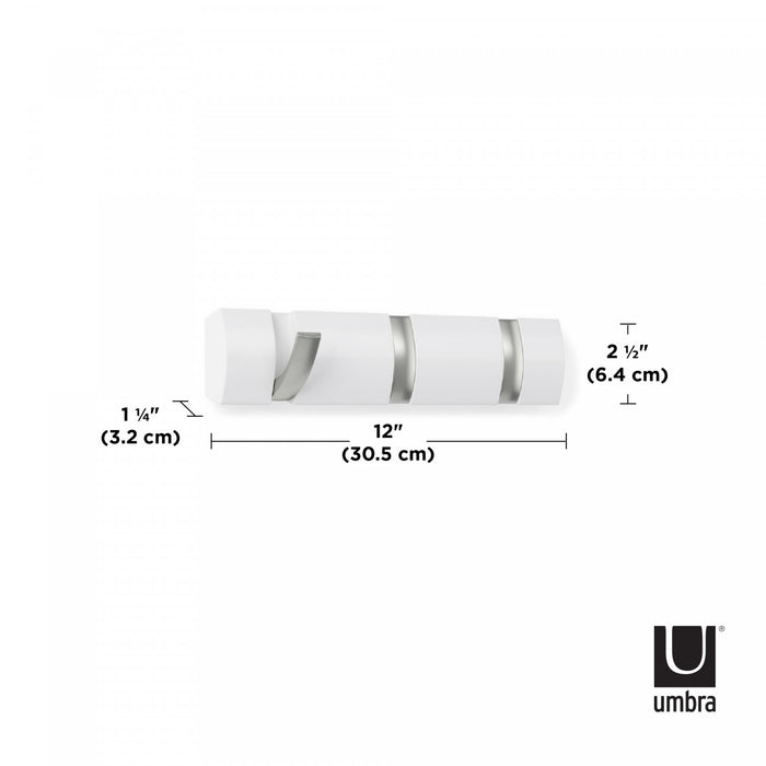3 crochets muraux Flip de Umbra - blancs