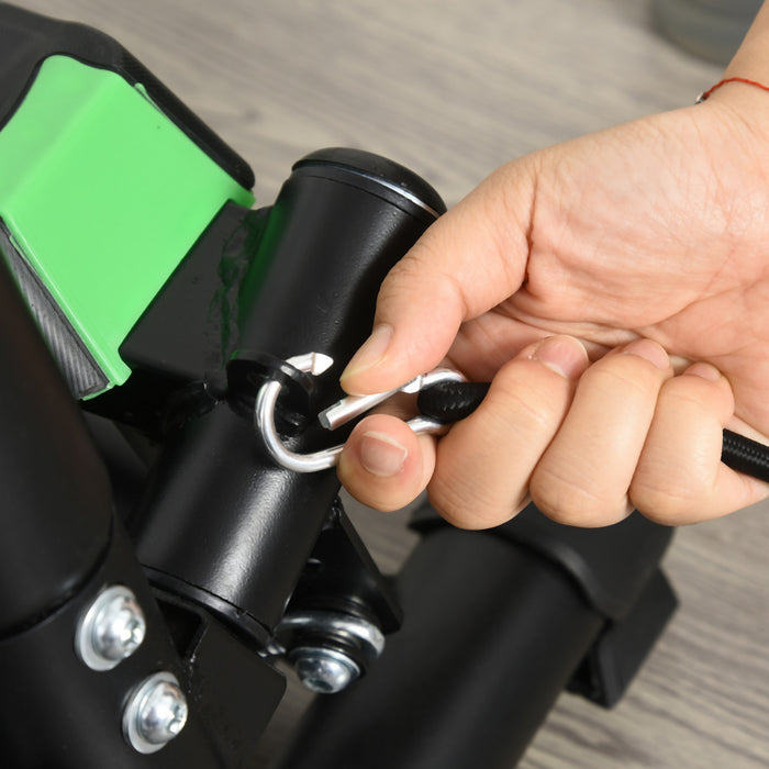 Mini Stepper Avec Guidon, Extenseurs, Compteur Electronique Et Tapis Antiderapant Noir Et Vert