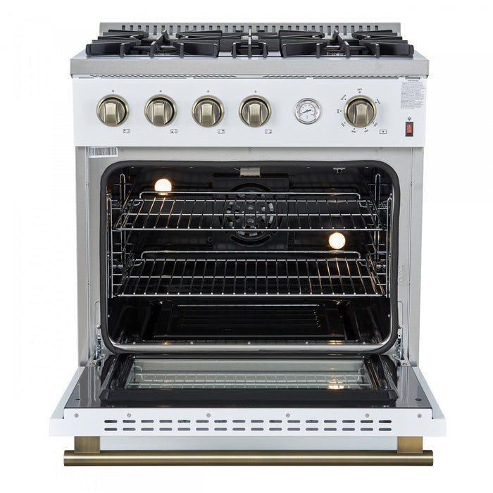 Cuisiniere a gaz Marco 30 pouces blanche, 4,32 pi³ – FFSGS6277-30WHT