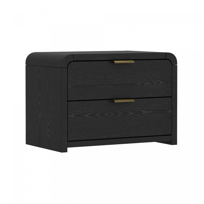 Table de nuit Grace Modern 28\" en noir et or
