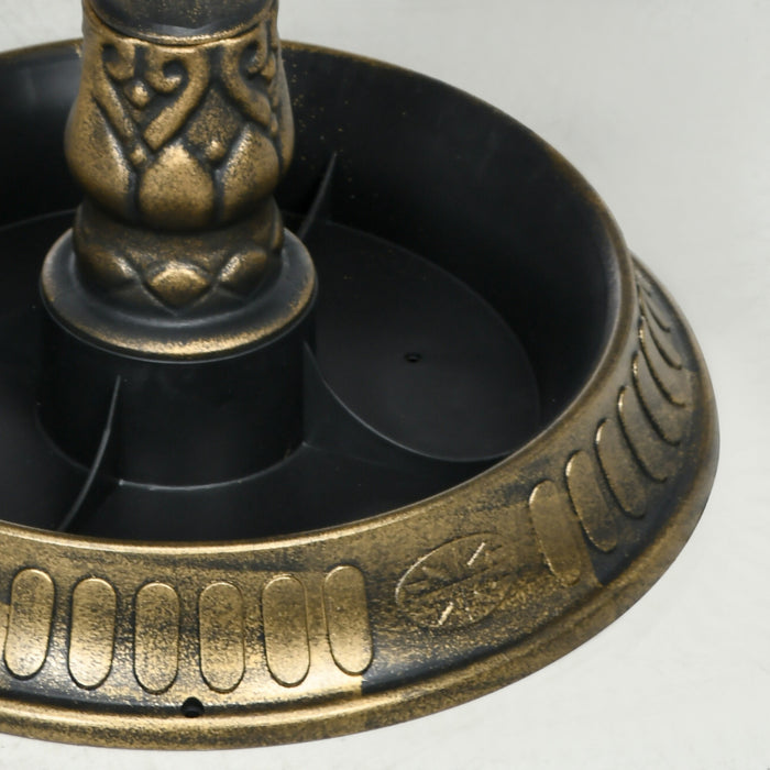 Outsunny Bain D'oiseaux Avec Socle, Bol De Bain D'oiseaux, Bronze