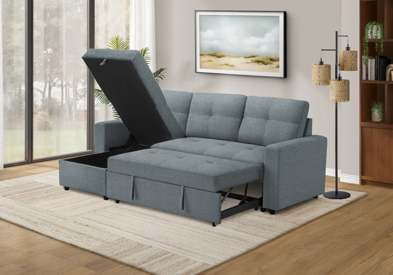 Canape Lit, 90\" Longueur, Canape-Lit Convertible, Chaise De Rangement, Tissu Bleu Clair