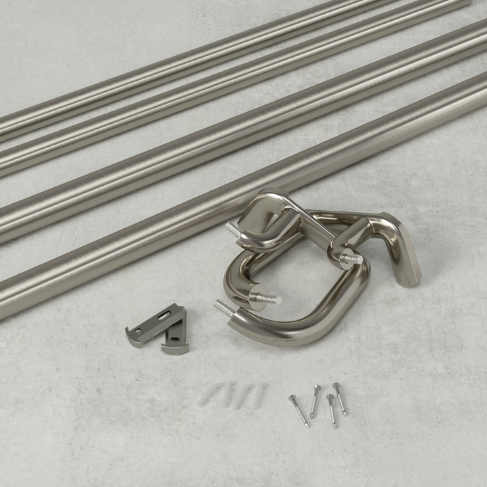  Tringle à rideaux coupe-lumière extensible double Twilight de Umbra nickel mat de 3/4 po - 66 po à 144 po