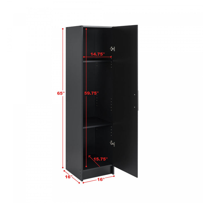 Armoire étroite Elite de 16 po - noire