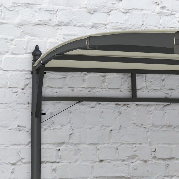 Outsunny Pergola Avec Auvent Uv30+, Pergola Gazebo En Acier, Blanc Creme