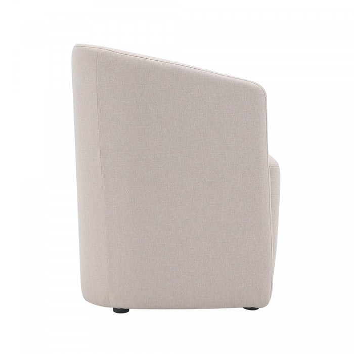 Fauteuil contemporain moderne Hearth en tissu avec accoudoirs, coloris orge