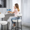 HOMCOM Modern Bar Stools Set of 2 27" Counter Height Barstools Cream White