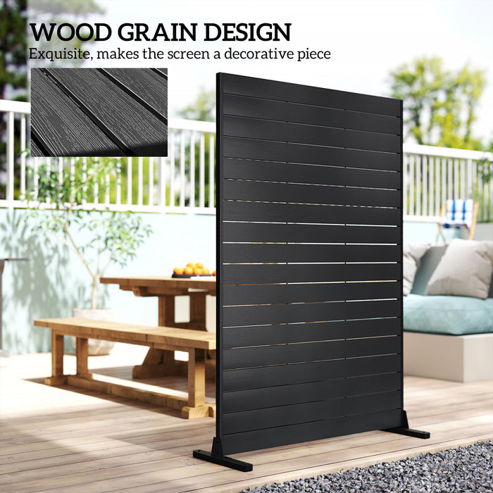 Paravent Exterieur Outsunny, Panneau Decoratif HDPE, Noir
