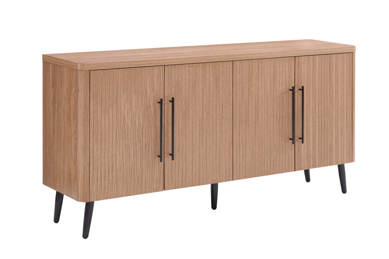Buffet Jodie mi-siecle moderne a cannelures de 165 cm en erable