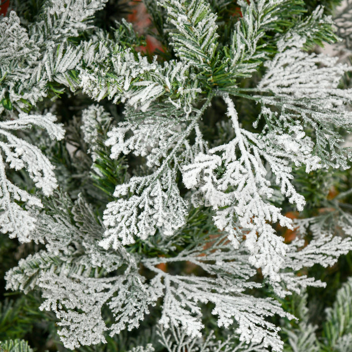 Homcom Cypres D'arbre De Noel Artificiel Floque De Neige