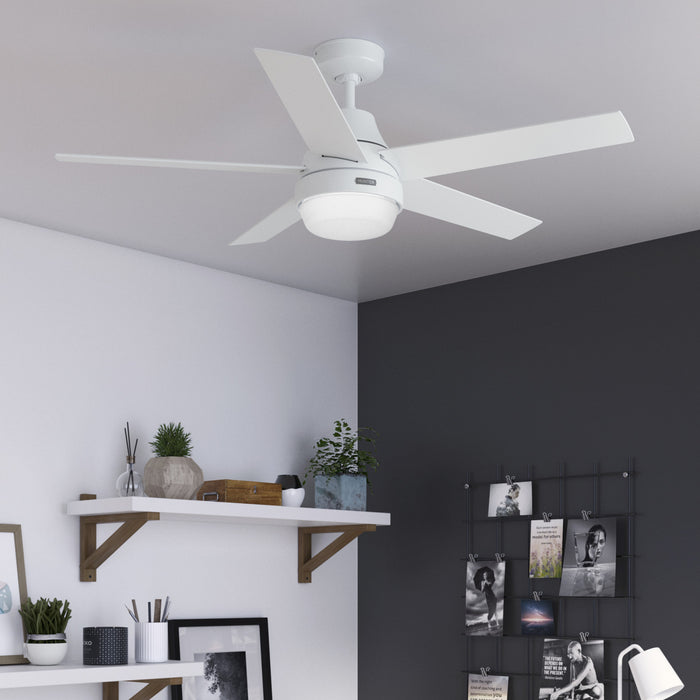 Ventilateur de plafond Aerodyne avec luminaire - Blanc