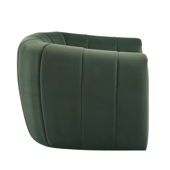 Vela Fauteuil Club Moderne en Velours Pivotant a Coque, Noir, Vert Olive