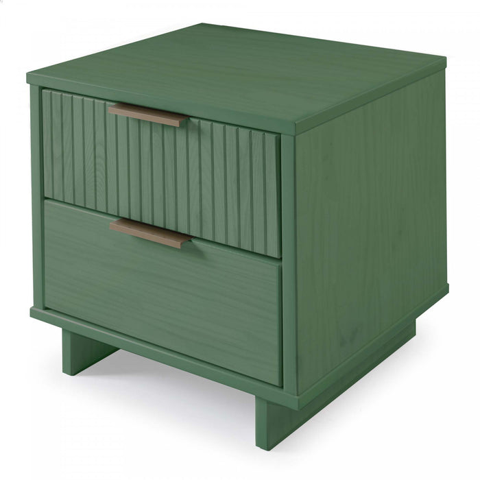 Table de nuit Granville Moderne 18\" en vert sauge (2 tiroirs) - Lot de 2