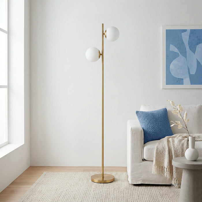 Liam Lampadaire moderne a 2 lumieres, Or, 66 po H