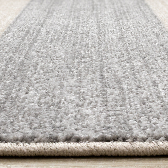 Tapis Covington beige et gris a rayures, 6'7\" x 9'10\"