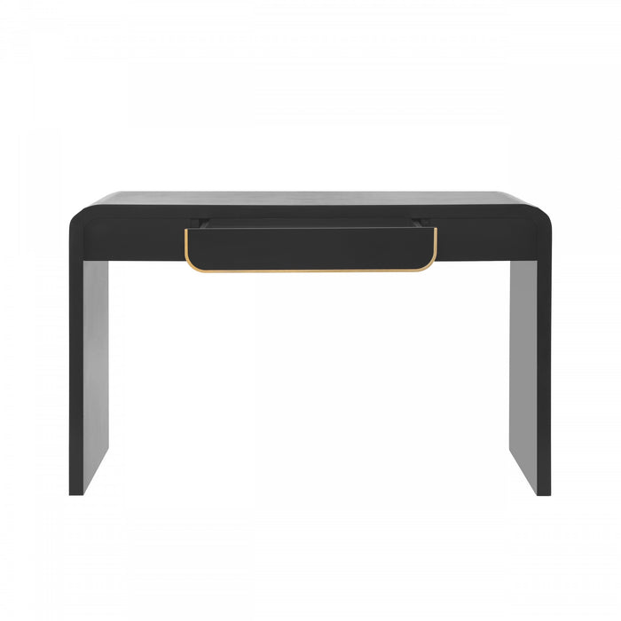 Console en bois Ethan avec rangement pour salon, entree ou couloir - noire