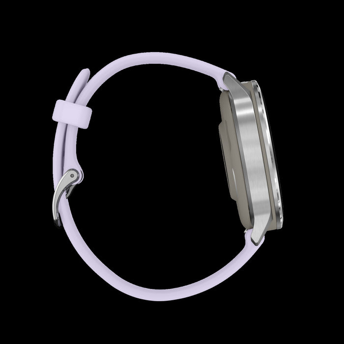 Montre intelligente Garmin Venu 4 41 mm argent pervenche - Suivi d'activite, statut HRV, Pulse Ox, sante des femmes, GPS multi-bande, entrainements quotidiens