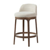 Amelia Ergonomic Rubberwood Counter Height Bar Stool Set of 2 with Upholstered Fabric,Walnut | Amelia – Lot de 2 tabourets de bar de hauteur comptoir ergonomiques en bois d’hevea avec revetement en tissu, finition noyer