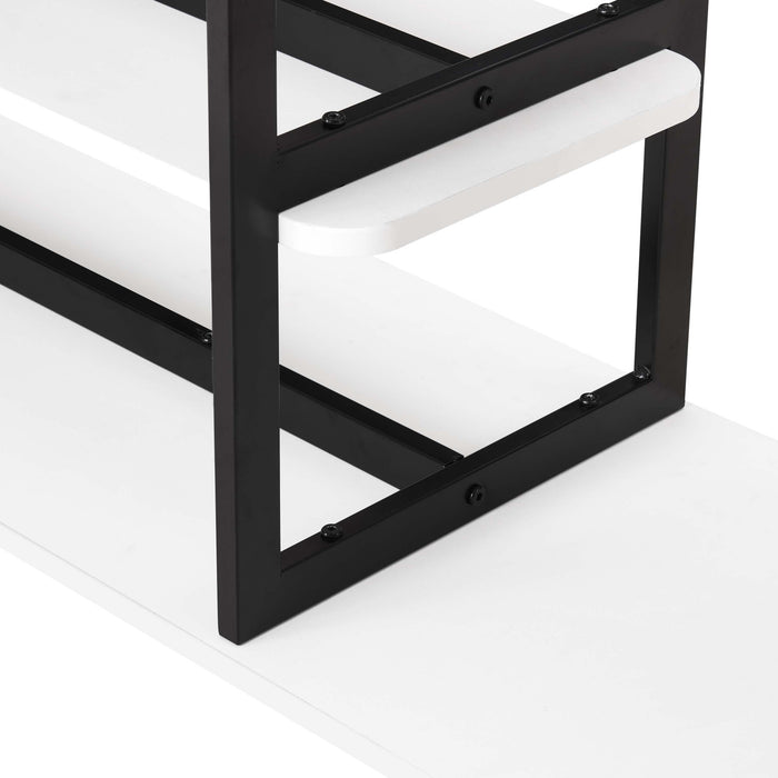 Console contemporaine moderne Celine 71\" en blanc (3 etageres)