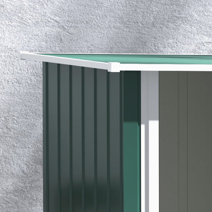 Outsunny Abri De Jardin, Abri A Outils En Metal Avec Toit Incline, Vert