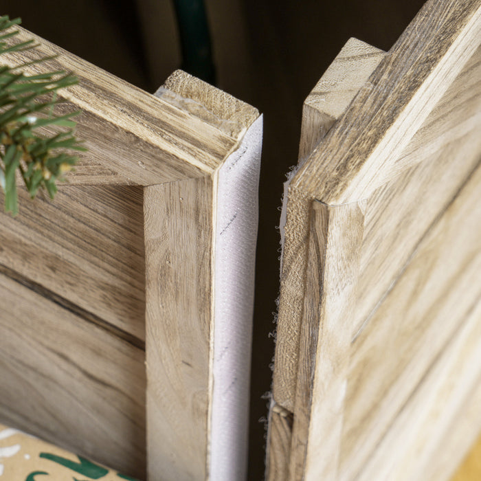 Homcom Boite A Collier D'arbre De Noel En Bois 24\" Finition En Bois Vieilli