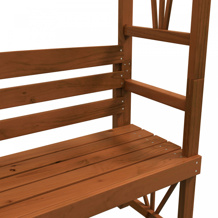 Outsunny Banc En Bois Pour 2 Personnes Pour Plantes Grimpantes, Brun